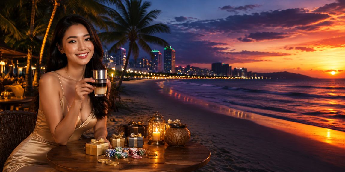 Người dùng tại Đà Nẵng ngồi cà phê kiểm tra tài khoản High Roller và theo dõi tiến độ cược lớn